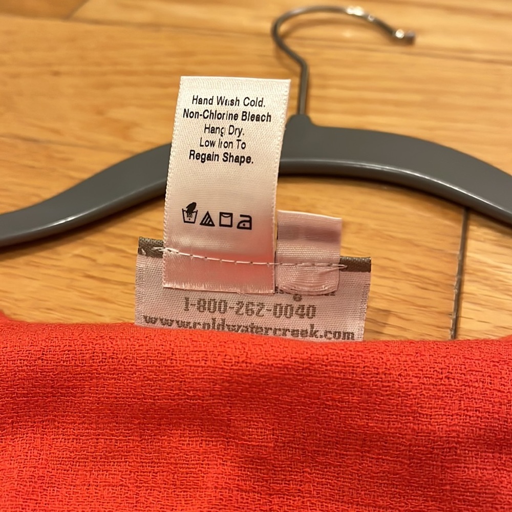 Coldwater Creek Red Orange Linen Texture Tank Top Size L - Picture 4 of 5